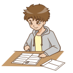無職の男性が履歴書を書く
