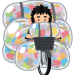 空き缶を拾い集めるホームレス